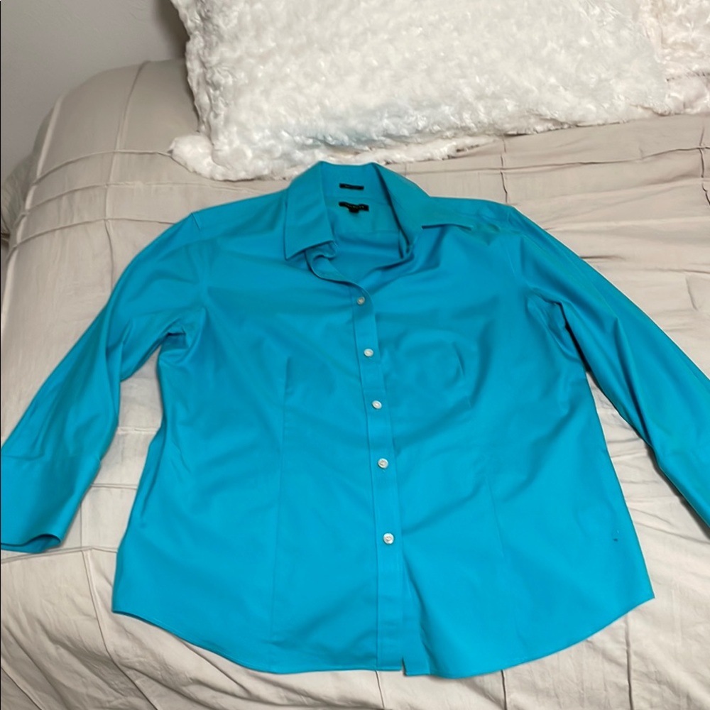 Talbot’s Teal Blue Button-Up Shirt, Size 12, NWOT